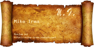Mike Irma névjegykártya
