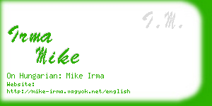 irma mike business card